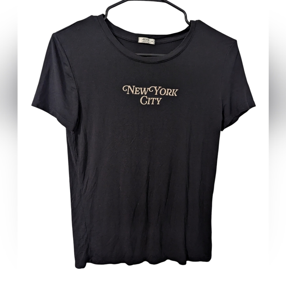 Ardene,Black Graphic Tee,Size S